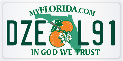 FL license plate DZEL91