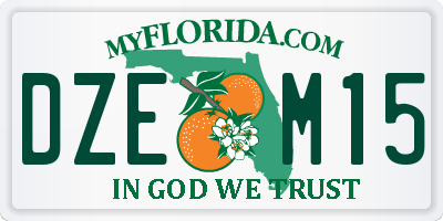 FL license plate DZEM15