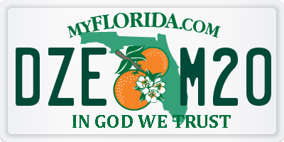 FL license plate DZEM20