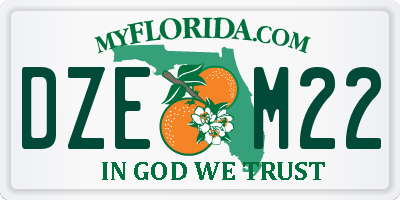 FL license plate DZEM22