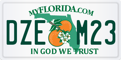FL license plate DZEM23