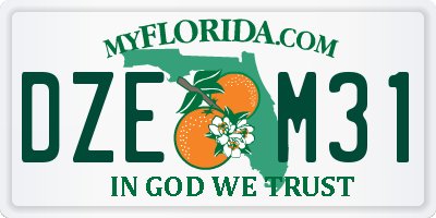 FL license plate DZEM31