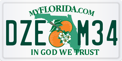 FL license plate DZEM34