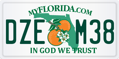 FL license plate DZEM38