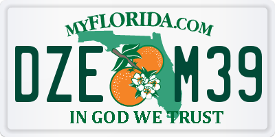 FL license plate DZEM39