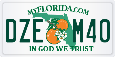 FL license plate DZEM40