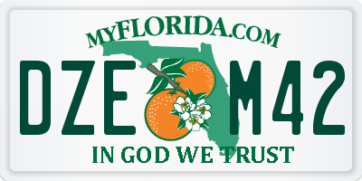 FL license plate DZEM42