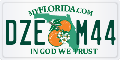 FL license plate DZEM44