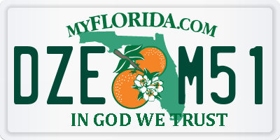 FL license plate DZEM51