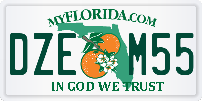 FL license plate DZEM55