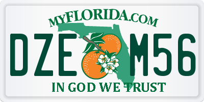FL license plate DZEM56