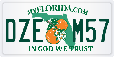 FL license plate DZEM57