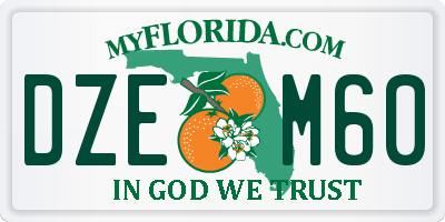 FL license plate DZEM60