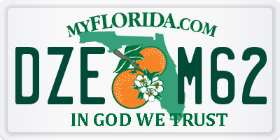 FL license plate DZEM62