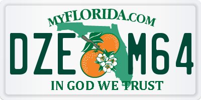 FL license plate DZEM64