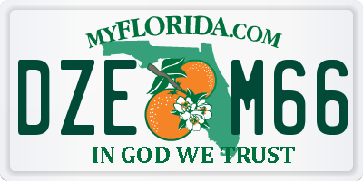 FL license plate DZEM66