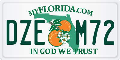 FL license plate DZEM72