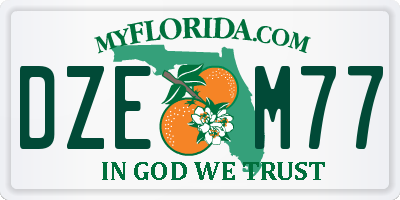 FL license plate DZEM77