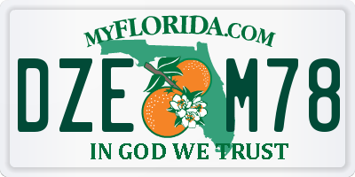 FL license plate DZEM78