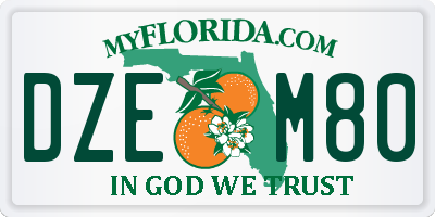 FL license plate DZEM80
