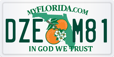 FL license plate DZEM81