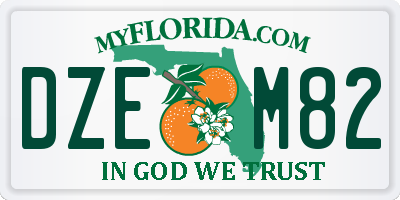 FL license plate DZEM82
