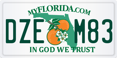 FL license plate DZEM83