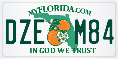FL license plate DZEM84