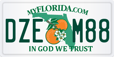 FL license plate DZEM88
