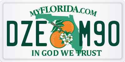FL license plate DZEM90