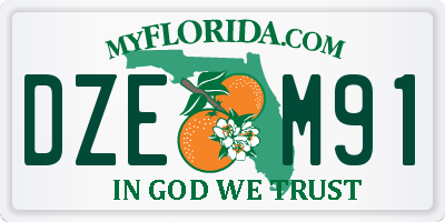 FL license plate DZEM91