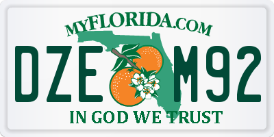 FL license plate DZEM92