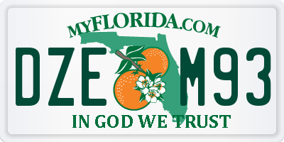 FL license plate DZEM93