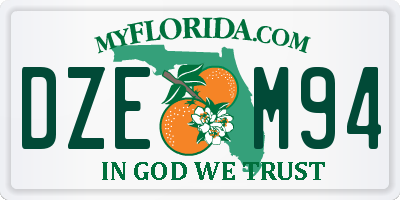 FL license plate DZEM94