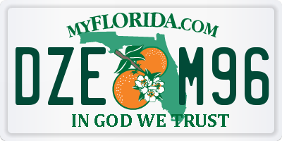 FL license plate DZEM96