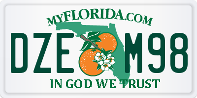 FL license plate DZEM98