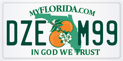 FL license plate DZEM99