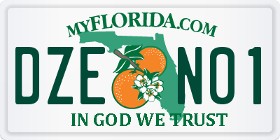 FL license plate DZEN01