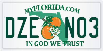 FL license plate DZEN03