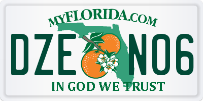 FL license plate DZEN06