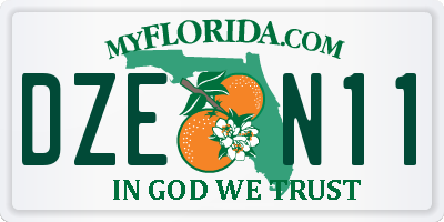 FL license plate DZEN11