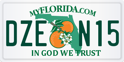 FL license plate DZEN15
