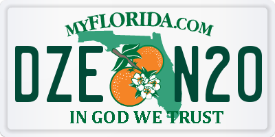 FL license plate DZEN20