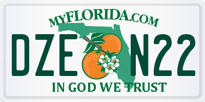 FL license plate DZEN22