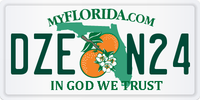 FL license plate DZEN24