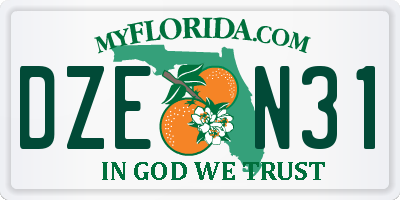 FL license plate DZEN31
