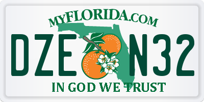FL license plate DZEN32