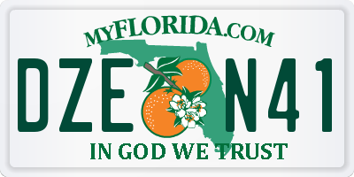 FL license plate DZEN41