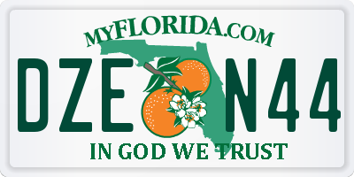FL license plate DZEN44