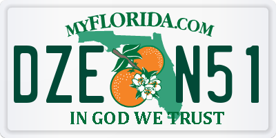 FL license plate DZEN51